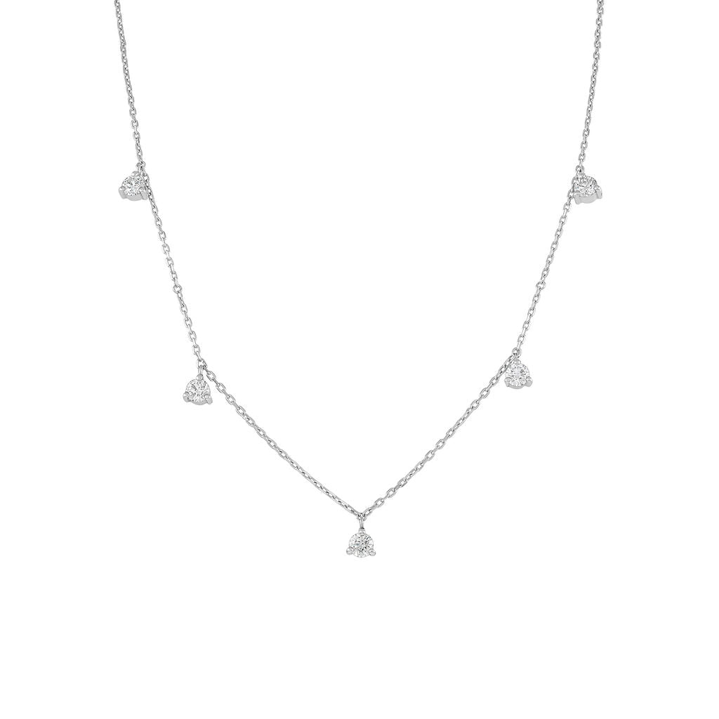 5 - Stone Diamond Droplets Choker | 0.06cts each - HIBA JABER