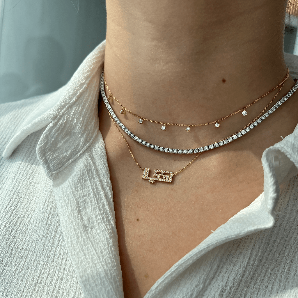 7 - Diamond Droplet Choker | 0.06cts each - HIBA JABER