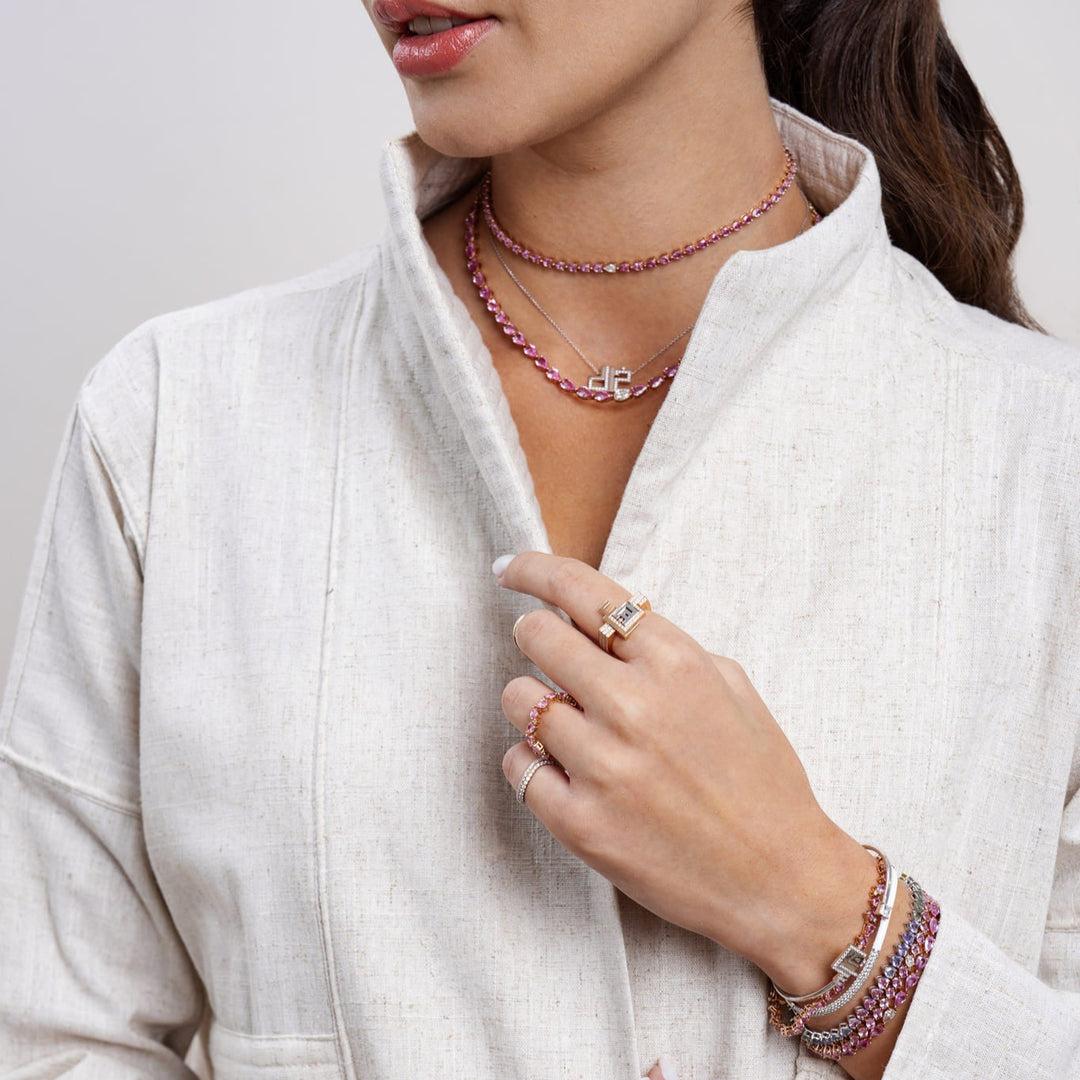 Odd One-Out Choker | Pink Sapphires