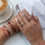 Load image into Gallery viewer, Zigzag Pear Pink Sapphires Droplet Ring