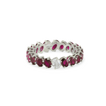 Load image into Gallery viewer, Odd One Out Slanted Oval Ring / Red Rubies