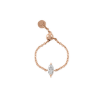 Load image into Gallery viewer, A Hint of Sparkle Diamond Chain Ring - Marquise Diamond - HIBA JABER