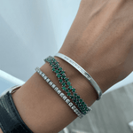 Load image into Gallery viewer, Baguette Diamond Dazzle Bangle - HIBA JABER