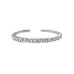 Load image into Gallery viewer, Baguette Diamond Open Bangle - HIBA JABER