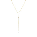 Load image into Gallery viewer, Baguette Droplet T shape Necklace - HIBA JABER