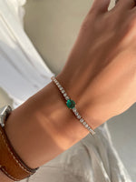 عرض الصورة في المعرض، Center Emerald Tennis Bracelet - HIBA JABER