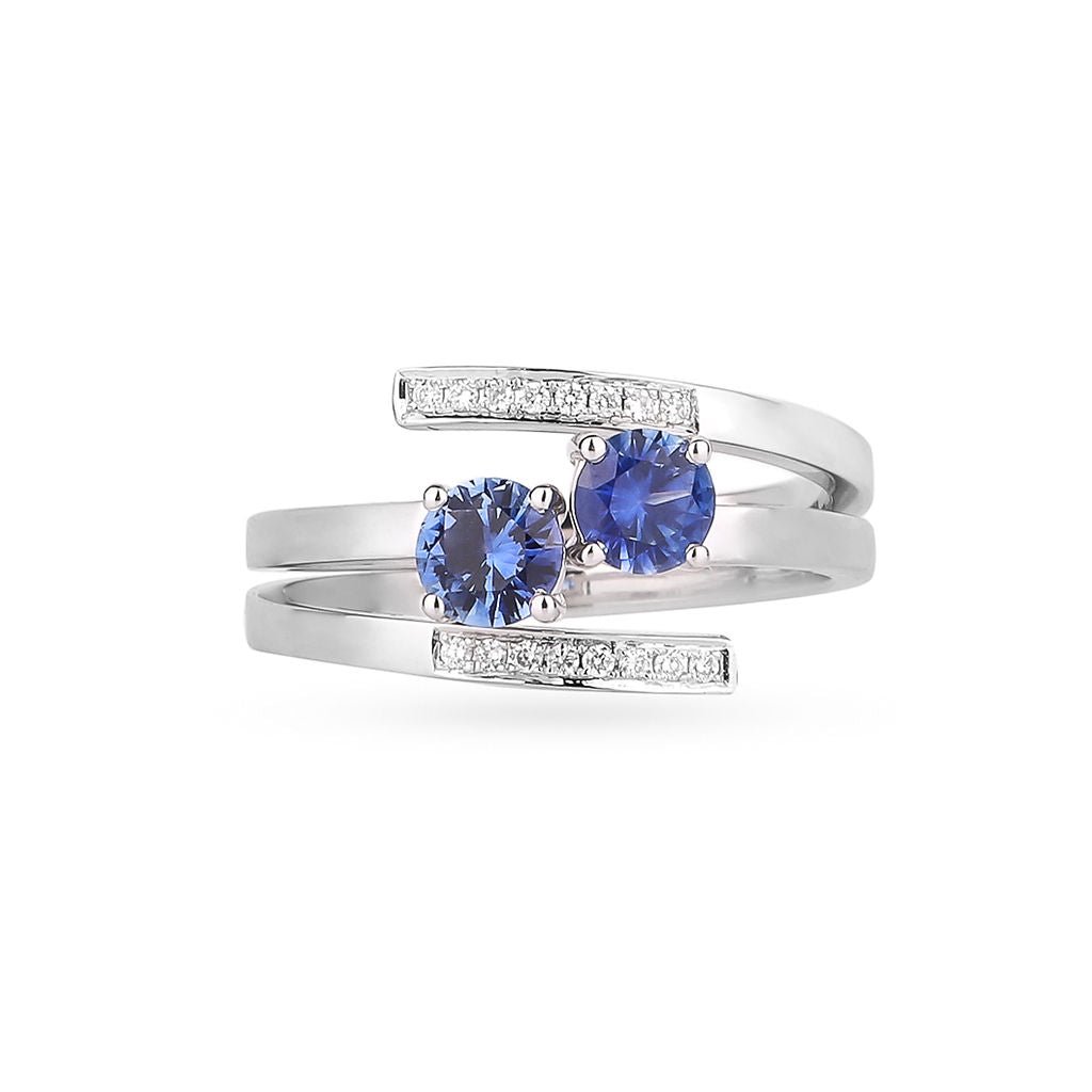 Ceylon Duo Rings - Blue - HIBA JABER