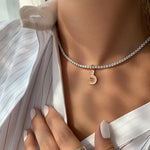 Load image into Gallery viewer, Charm Pendant With Two Letters/ One Set in diamonds - HIBA JABER