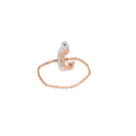 Load image into Gallery viewer, Customized Chain Ring with Two Letters - One set in Diamonds - HIBA JABER