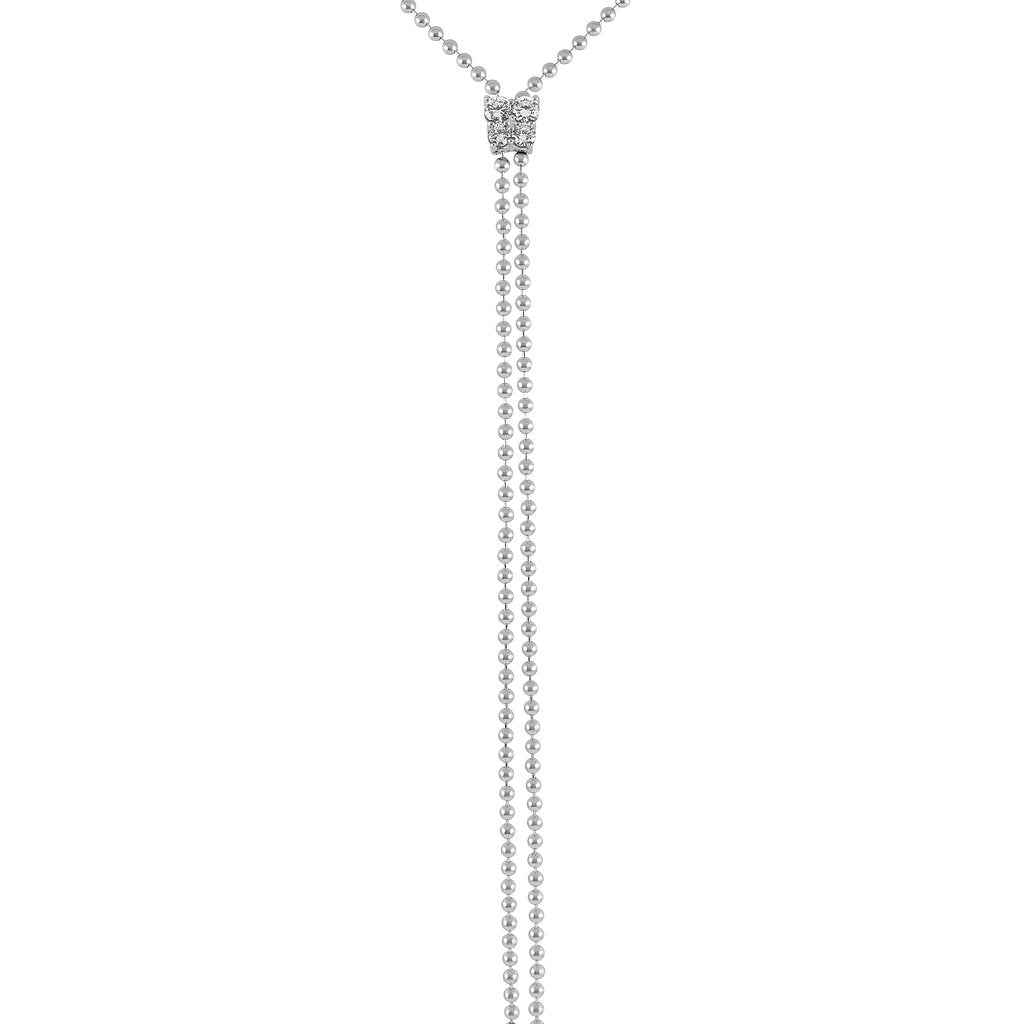 Diamond Cluster T - shape Adjustable Necklace - HIBA JABER