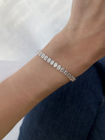 Load image into Gallery viewer, Diamond Emerald Bezel Setting Diamond Tennis Bracelet 0.3ct Each - HIBA JABER