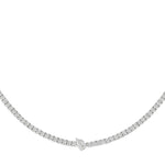 Load image into Gallery viewer, Diamond Tennis Necklace with Center Pear Diamond - HIBA JABER