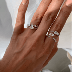 Load image into Gallery viewer, Duo Sparkle Diamond Chain Ring - 18 - k - rose - gold - HIBA JABER