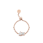 Load image into Gallery viewer, Duo Sparkle Diamond Chain Ring - 18 - k - rose - gold - HIBA JABER