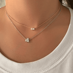 Load image into Gallery viewer, Duo Sparkle Diamond Necklace - 18 - k - rose - gold - HIBA JABER