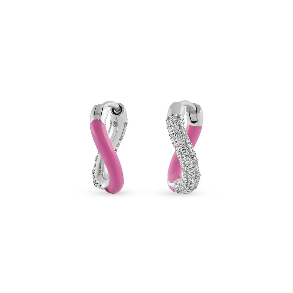 Femininity Infinity Hoops - Pink Enamel - HIBA JABER