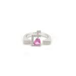 Load image into Gallery viewer, Flat Top Initial Bold Gemstone Open Ring - HIBA JABER