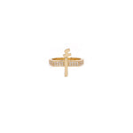 تحميل الصورة في عارض المعرض, Flat Top Initial Pinki Ring - Yellow Gold - HIBA JABER