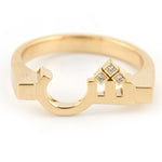 عرض الصورة في المعرض، Flat Top Thick Initial Ring Plain - HIBA JABER