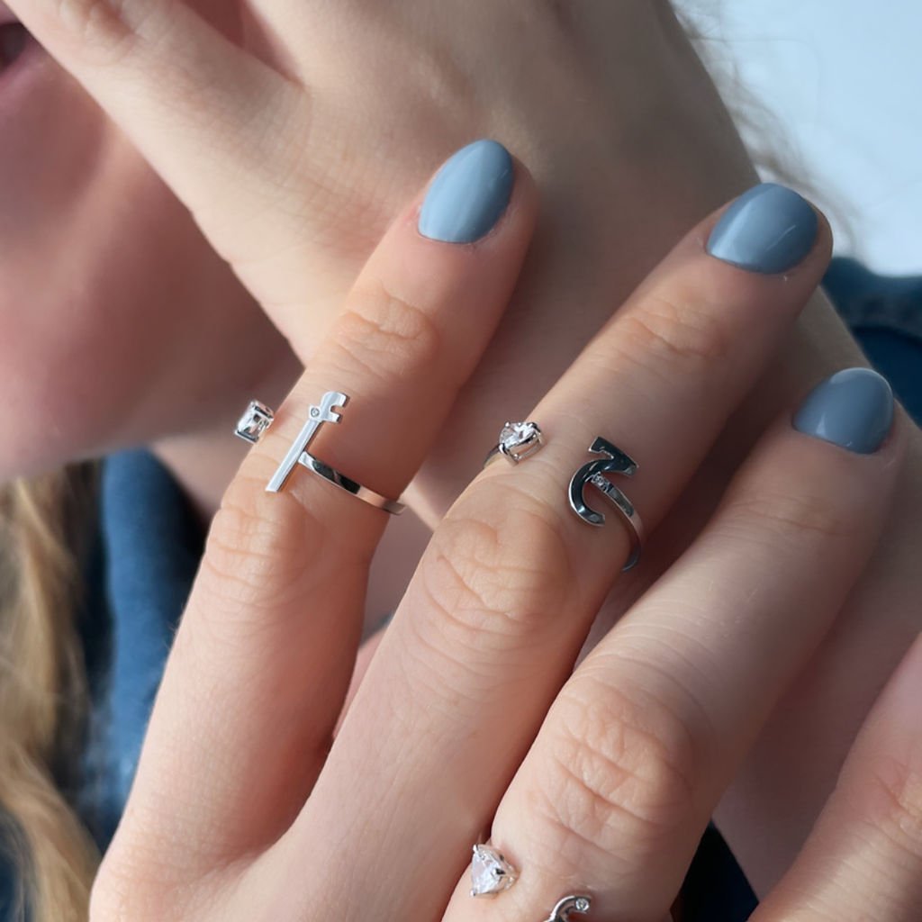 Glam Your Initial Heart Ring - HIBA JABER