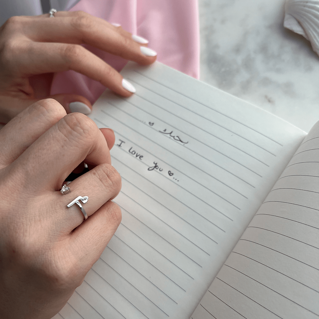 Glam Your Initial Heart Ring - HIBA JABER