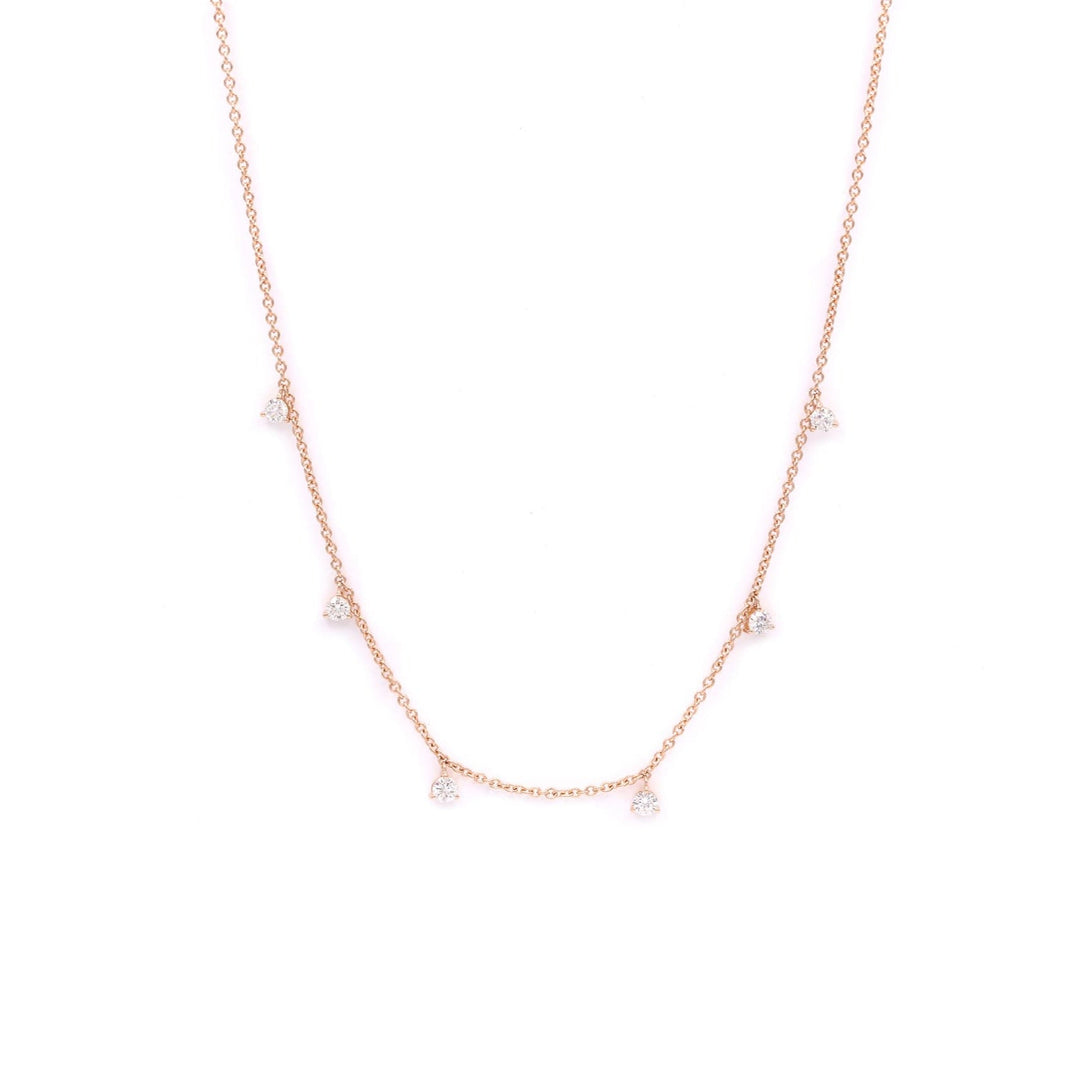 Hanging Diamond Droplet Choker - 6 X 0.06ct - HIBA JABER