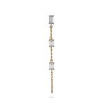 Load image into Gallery viewer, Hanging Emerald Diamond Chain Earring - HIBA JABER