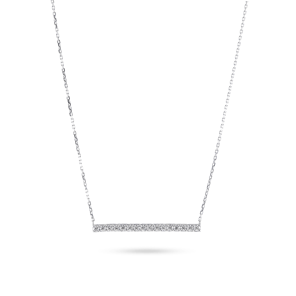 Horizontal Diamond Bar Necklace - HIBA JABER