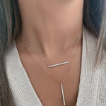 Load image into Gallery viewer, Horizontal Diamond Bar Necklace - HIBA JABER