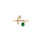 Load image into Gallery viewer, Initial Gemstone Open Ring - HIBA JABER