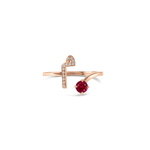 Load image into Gallery viewer, Initial Gemstone Open Ring - HIBA JABER