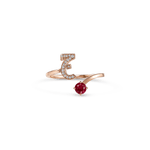 Load image into Gallery viewer, Initial Gemstone Open Ring - HIBA JABER