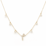 Load image into Gallery viewer, Initial Hanging Diamond Necklace - HIBA JABER