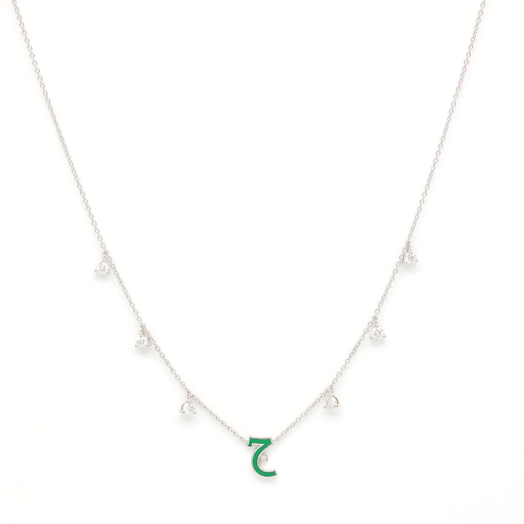 Initial Hanging Diamond Necklace - Saudi National Day - HIBA JABER