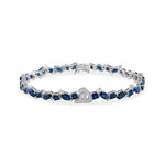 عرض الصورة في المعرض، Initial Multi shape Sapphire Bracelet with Diamond drops - HIBA JABER