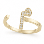 عرض الصورة في المعرض، Initial Open Ring - Set in Diamonds - HIBA JABER
