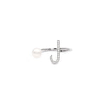Load image into Gallery viewer, Initial Pearl Drop Ring - Diamonds - HIBA JABER