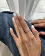 Load image into Gallery viewer, Initial Thick Open Ring - With Princess Cut Diamond - HIBA JABER