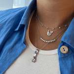 Load image into Gallery viewer, Initial Trio Sparkle Necklace - HIBA JABER