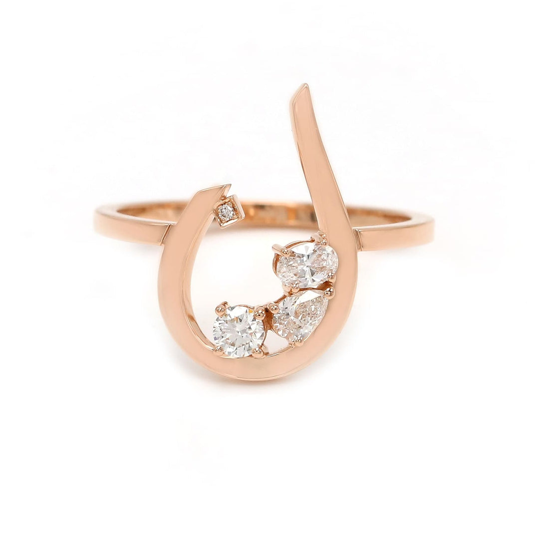 Initial Trio Sparkle Ring - HIBA JABER