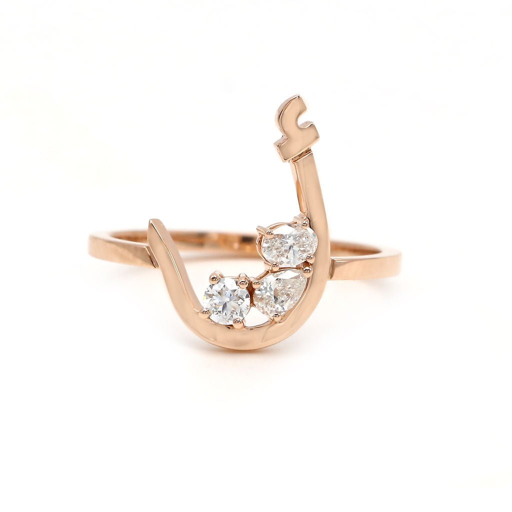 Initial Trio Sparkle Ring - HIBA JABER