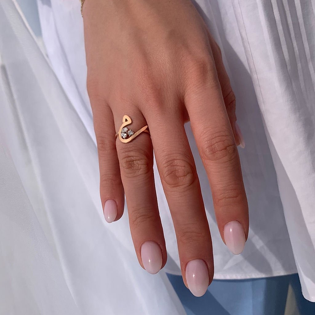 Initial Trio Sparkle Ring - HIBA JABER