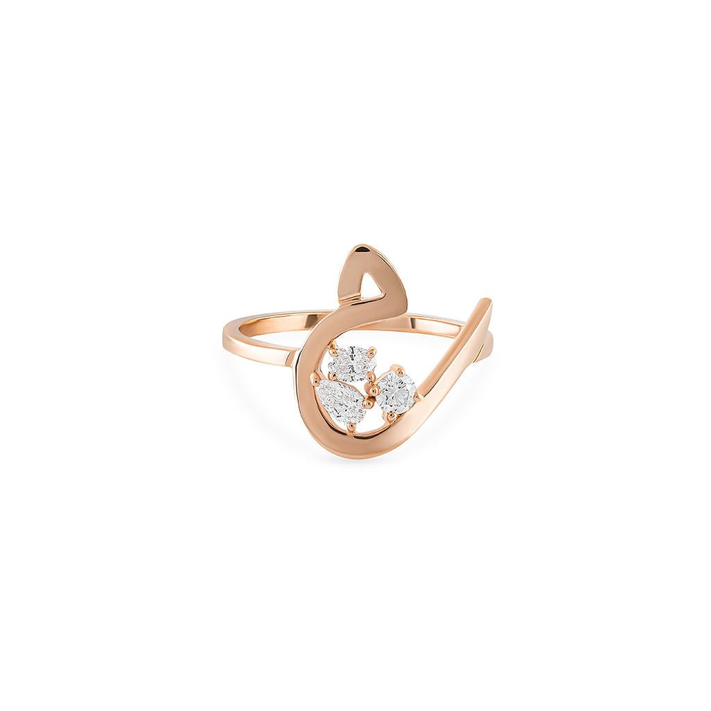 Initial Trio Sparkle Ring - HIBA JABER