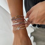 Load image into Gallery viewer, Initial Trio Sparkle Thread Bracelet - HIBA JABER