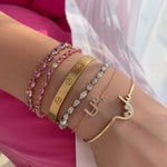 تحميل الصورة في عارض المعرض, Initial Trio Sparkle Tube bracelet - HIBA JABER