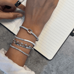 تحميل الصورة في عارض المعرض, Initials & Diamonds Bold Bangle - HIBA JABER