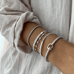 تحميل الصورة في عارض المعرض, Initials & Diamonds Bold Bangle - HIBA JABER
