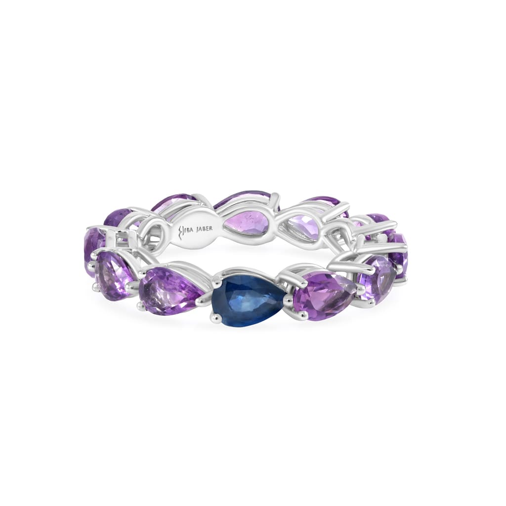 Jumbo Odd One Out Rings - Purple Amethyst - HIBA JABER