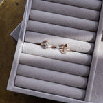 تحميل الصورة في عارض المعرض, Letter with a Gemstone Thick Duo Rings - H - HIBA JABER