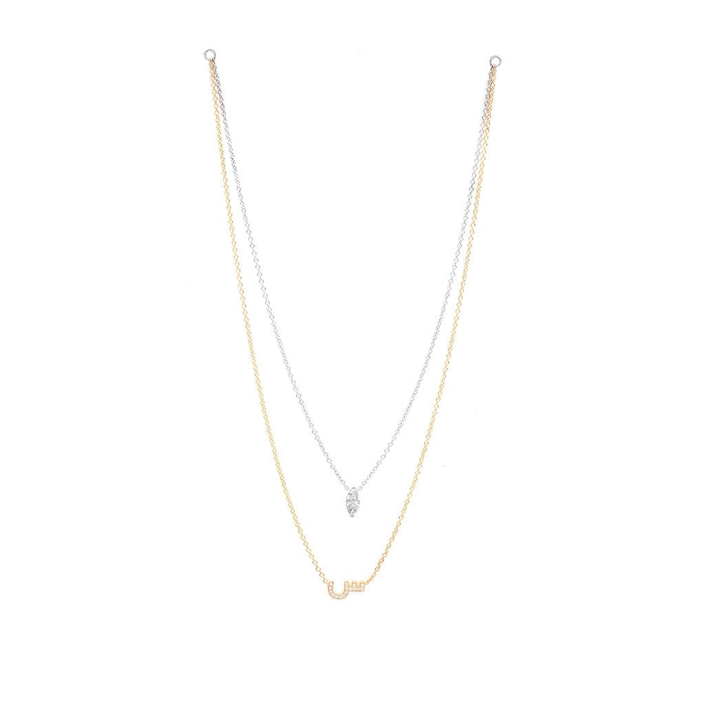 Letter with a Solitaire Necklace - HIBA JABER